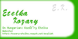 etelka kozary business card